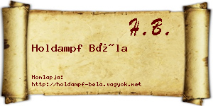 Holdampf Béla névjegykártya